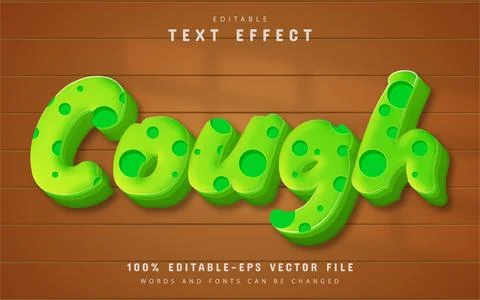 Cough text effect editable Stock Illustration