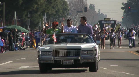 Council Member Waving - Martin Luther King Parade - Los Angeles 2011 Stock Footage