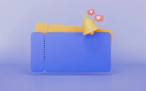 Counpon with bell for notification, Concept of a discount for your brand Stock Illustration