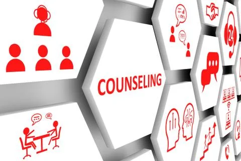 COUNSELING concept cell background 3d illustration Stock Illustration