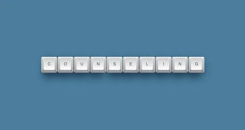 Counseling text on a 3d keyboard button with shadow concept series イラスト素材