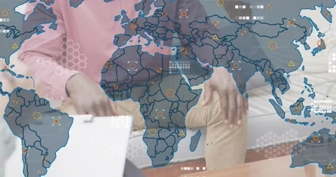 Counselor taking notes during consultation initiating map overlay building with Vídeos de archivo 318550904