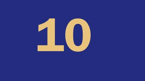 Count from 1 to 100 with a yellow color on a blue background, number counter Stock Footage