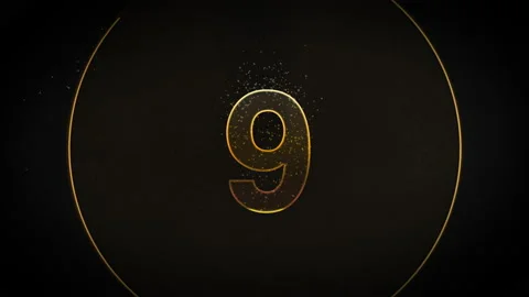 Count to 10 seconds. Glittery gold countdown video. 動画素材 162201484
