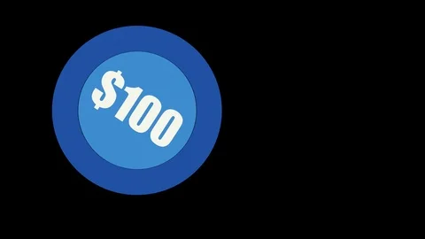 Count Up To 100 Dollars From 0 On Alpha   Infographics Stock Footage 89803843