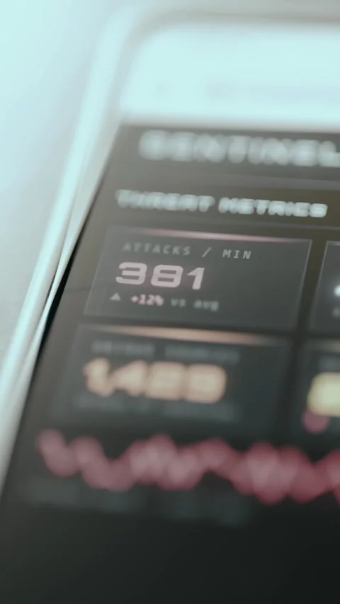 Count of cyber attacks per minute, Cyber Threat Metrics Stock Footage 331127235