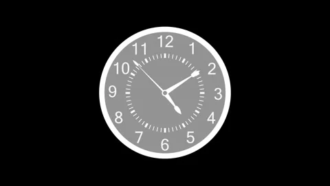 Count down circle analog clock isolated animation Video stock 315765568