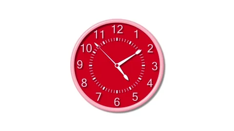 Count down circle analog clock isolated animation Stock Footage 315765831