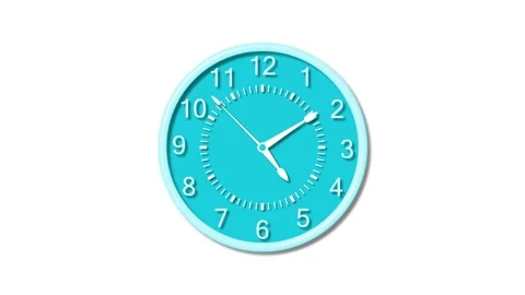 Count down circle analog clock isolated animation Stock Footage 315766064