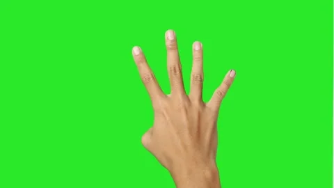 Count down hand gesture isolated on green screen. Chroma key Stock Footage 291913952