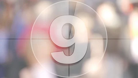 Count down numbers on slow motion crowd Stock Footage 73901549