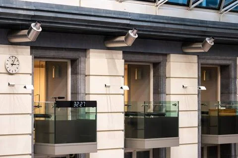  Count down timer and press loges during the plenary sitting. Brussels, Fl... 写真素材