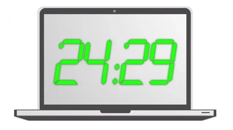 Count Down Timer animation in green 4K LCD LED Stock Footage 48535056
