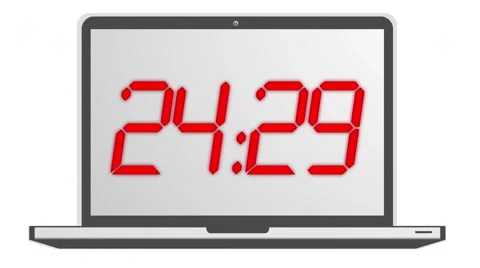 Count Down Timer animation in red 4K LCD LED Stock Footage 48535913