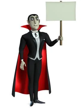 Count dracula holding blank Stock-Illustration