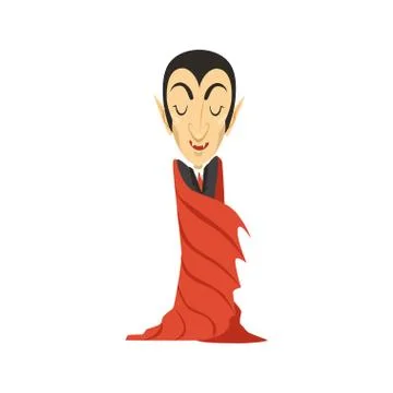 Count Dracula, vampire wrapped in a cloak Stock Illustration