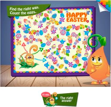 Count the Easter eggs Illustrazione stock