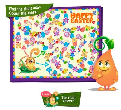 Count the Easter eggs Stock Illustration