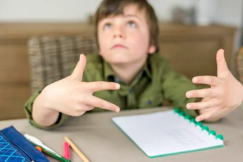 Count on fingers Stock Photos