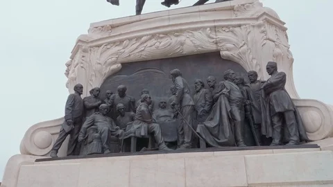 Count Gyula Andrássy statue in Budapest Stock Footage 129459722