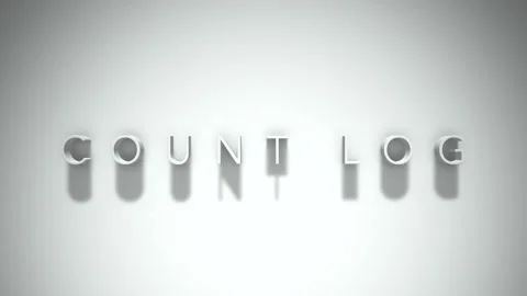 Count log 3D title animation with shadows on a white background Stock Footage 297671738