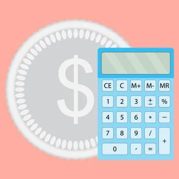 Count money calculator vector Stock Illustration