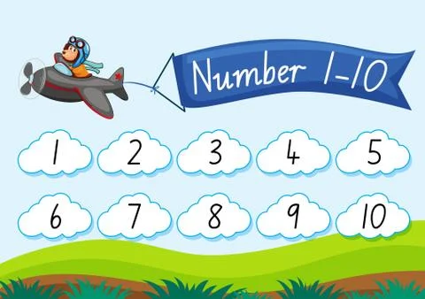 Count number to ten Stock Illustration