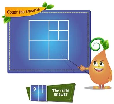 Count the squares iq Stock Illustration