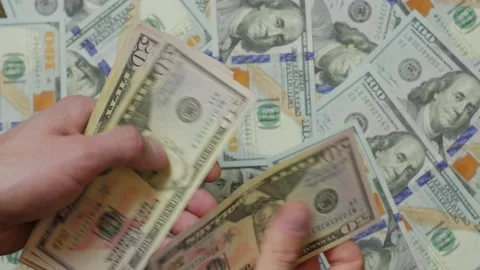 Count Stack Of Dollars Stock Footage 131417734
