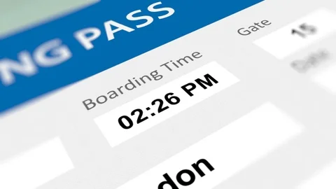 Count Up Timer on Boarding Pass. Seamless Loop Stock Footage 118569061