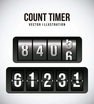 Count timer over gray background. vector illustration イラスト素材