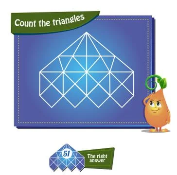 Count the triangles 26 brainteaser Stock Illustration