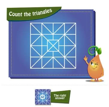 Count the triangles 28 brainteaser Stock Illustration