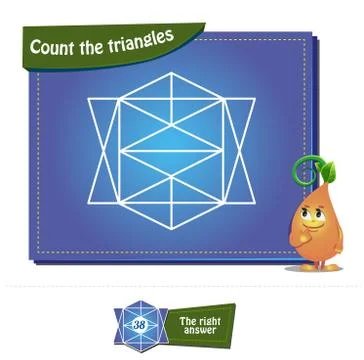 Count the triangles 30 brainteaser Stock Illustration