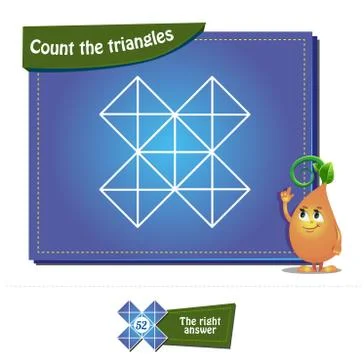 Count the triangles 33 brainteaser Stock Illustration