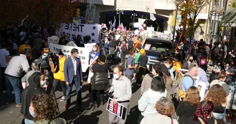 Count the vote rally in Philly 1 Stock Footage 142689077