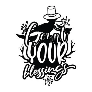 Count Your Blessings typography t-shirt design, tee print, t-shirt design Stock Illustration