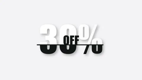 Countdown from 0 to 30 percent off discount on a white background in flat design Stockbeeldmateriaal 157789677