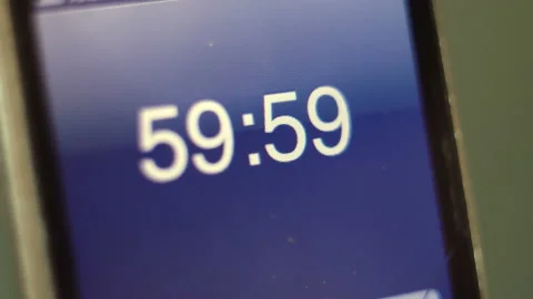 Countdown 1 hour on smartphone screen 4K Stock Footage 143870378