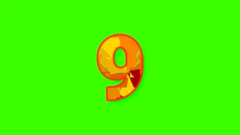 Countdown from 10 to 0 with bright colors and clear numbers on a green back.. Stock-Footage 334610273