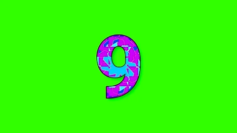 Countdown from 10 to 0 with bright colors and numbers on green background 스톡 동영상 334656049