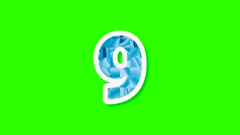 Countdown from 10 to 0 in bright colors on a green background for fun activ.. Video stock 334656058