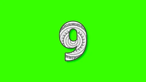 Countdown from 10 to 0 with clear numbers on bright green background 動画素材 334610274
