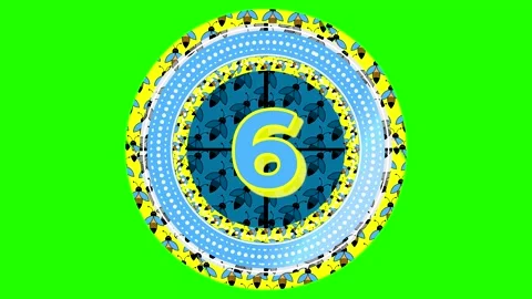 Countdown from 10 to 0 with colorful graphics and numbers displayed on screen Stock-Footage 335127904
