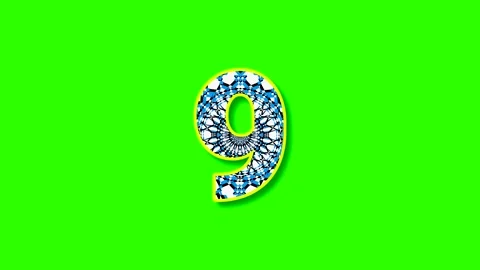 Countdown from 10 to 0 with colorful numbers on bright green background Stock-Footage 334610272