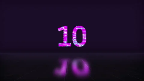 Countdown from 10 to 0 Cyberpunk Glitch animation Stock-Footage 137114615