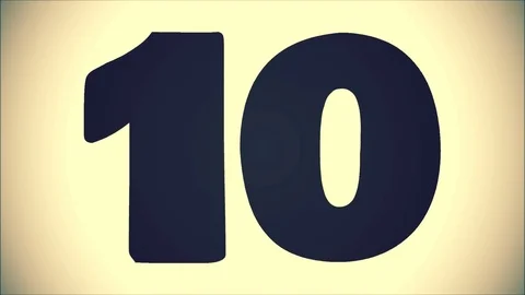 COUNTDOWN 10 to 0 - Flat Black Number, Vintage Style Stock Footage 99837213