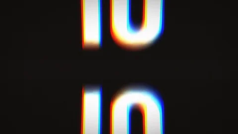 Countdown From 10 To 0 With Glitch Effect Vídeos de archivo 119829569