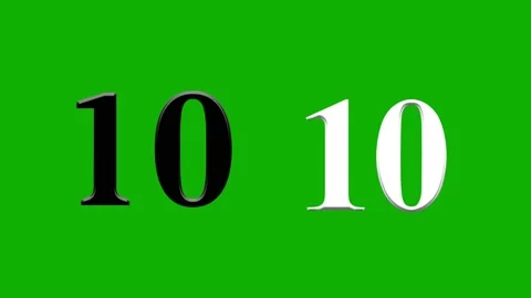 Countdown from 10 to 0 with green screen... | Stock Video | Pond5