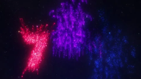 Countdown from 10 to 0 with Numbers made of Fireworks and a Fireworks Display. Stock Footage 258503901